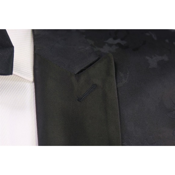 Barabas Black Tone Floral Camo Peak Lapel Tuxedo Dinner Jacket Formal Blazer 46R - Picture 5 of 8